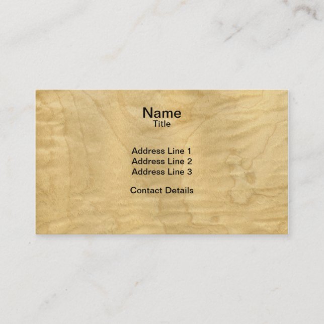 Scanned Detailed Curly Maple Veneer Business Card (Front)