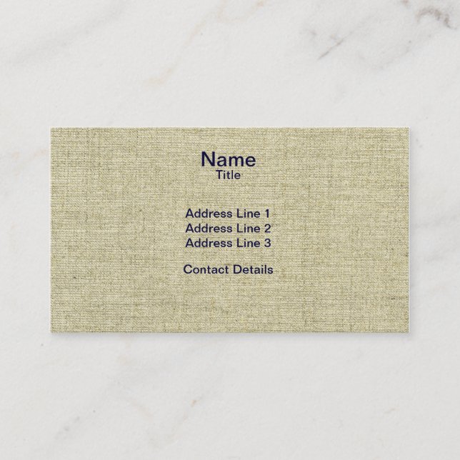 Scanned Natural Linen Canvas Texture Business Card (Front)