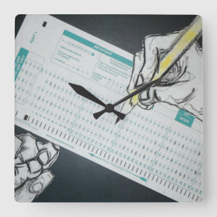 scantron illustration square wall clock