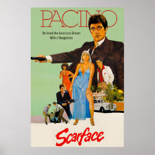 Scar Face 1984 Vintage Movie Promo Poster Print 1