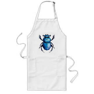 Scarab Beetle Art Blue Insect Entomology T-Shirt Long Apron