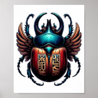 Scarab Beetle Poster