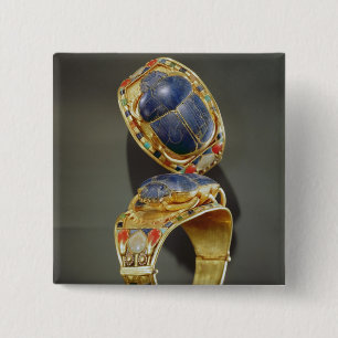 Scarab bracelet, from the Tomb of Tutankhamun 15 Cm Square Badge