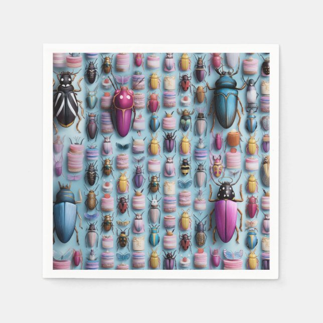 Scarab design and pastel pop cakes chic napkin (Front)