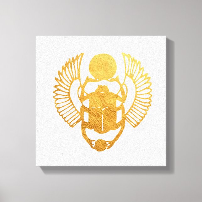 Scarab Egypt. Egyptian Winged Scarab Beetle. Canvas Print (Front)
