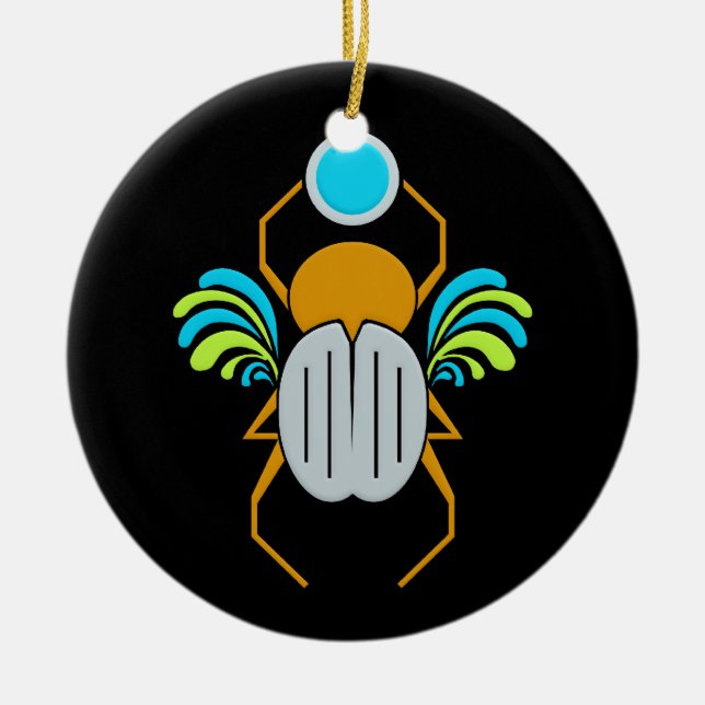 SCARAB ornament, double-sided Ceramic Tree Decoration (Front)
