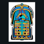 Scarabesque - Art Deco Art Nouveau Geometric Poster<br><div class="desc">This digital artwork features an abstract, geometric interpretation of a scarab beetle, rendered in vibrant colours and stained glass-like textures, combining modern design with ancient symbolism.</div>