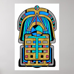 Scarabesque - Art Deco Art Nouveau Geometric  Poster