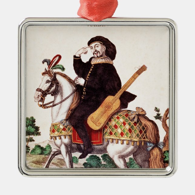 Scaramouche on Horseback Metal Tree Decoration (Front)