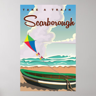 Scarborough beach travel poster