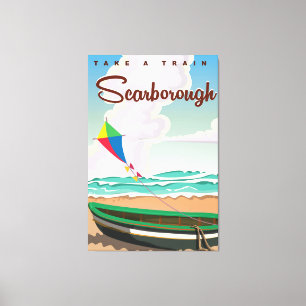 Scarborough beach travel poster canvas print