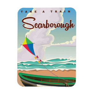 Scarborough beach travel poster magnet