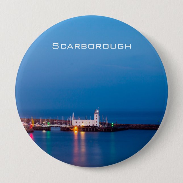 Scarborough Lighthouse 10 Cm Round Badge (Front)
