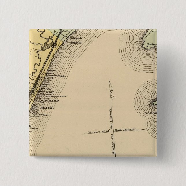 Scarborough, Old Orchard, Saco, Biddeford 15 Cm Square Badge (Front)