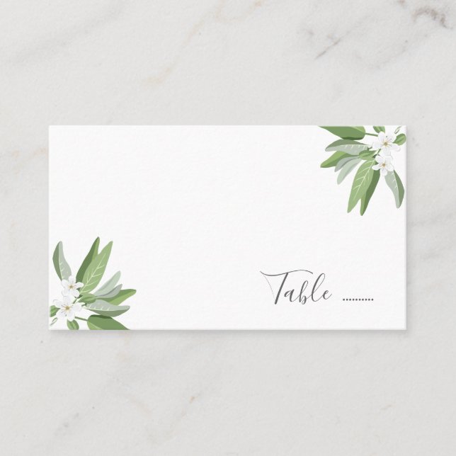 Scarborough Sage Wedding Seating Place Cards (Front)