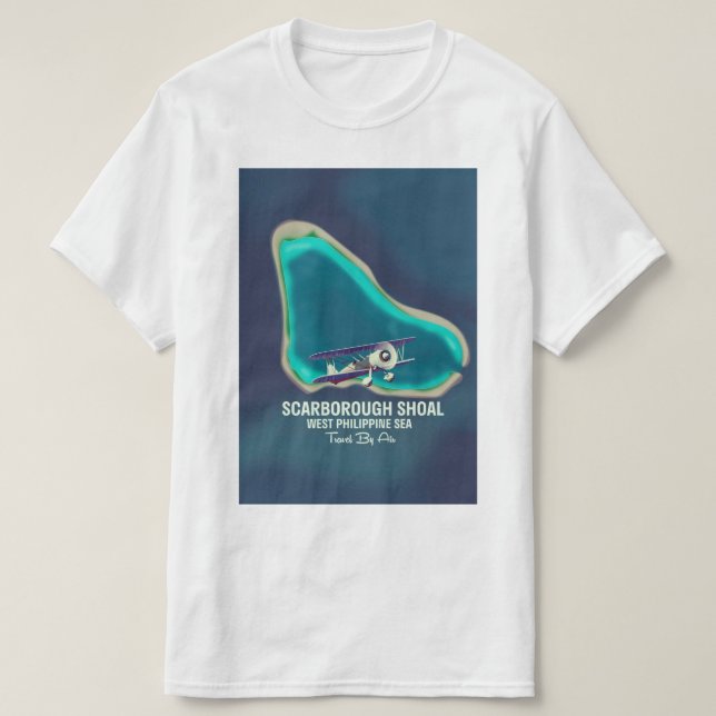 Scarborough Shoal West Philippine Sea Map T-Shirt (Design Front)