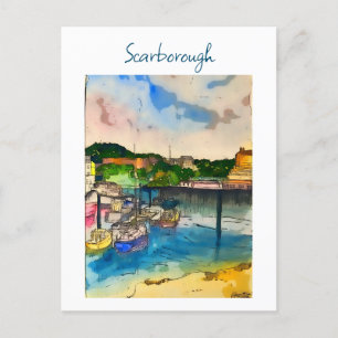 Scarborough Watercolour  Postcard