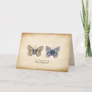 Scarce Large Blue Butterfly Specimen Customisable Thank You Card