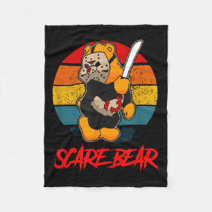 Scare Bear Horror Bear With Knife Spooky Halloween Fleece Blanket