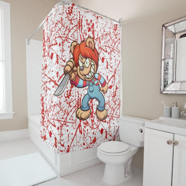 Scare Bear Shower Curtain (In Situ)