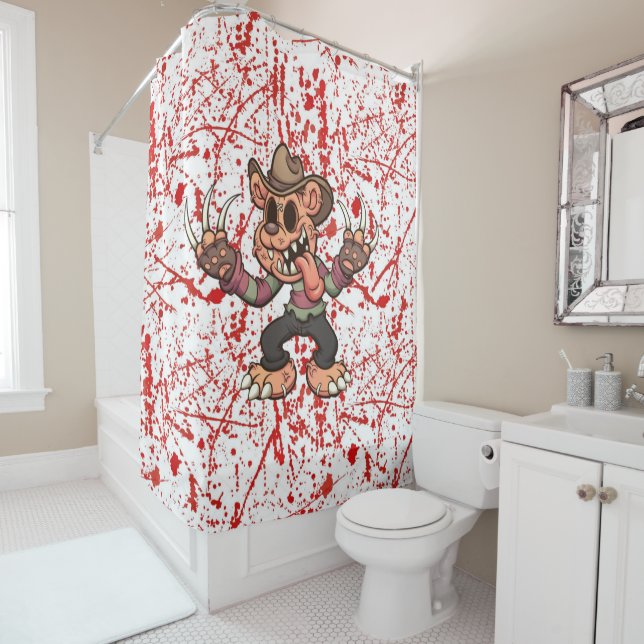 Scare Bear Shower Curtain (In Situ)