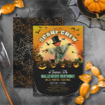 Scare Crew Halloween Birthday or Party ID1001 Invitation<br><div class="desc">A pumpkin-head scarecrow, glowing Jack O 'Lanterns against a shining moon background invite you to join the 'Scare-Crew'. This invite works well for a boy's Halloween birthday party. Bold typography along with your own event details on this colourful invitation, can be customised to suit other types of event. Search ID1001...</div>
