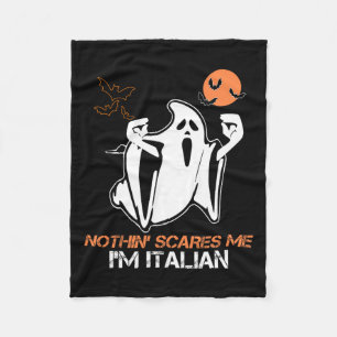 Scare Me I'm Italian Ghost Halloween Costume Fleece Blanket