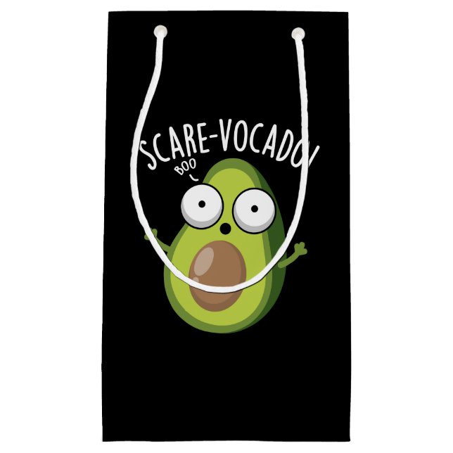Scare-vocaco Funny Avocado Pun Dark BG Small Gift Bag (Front)