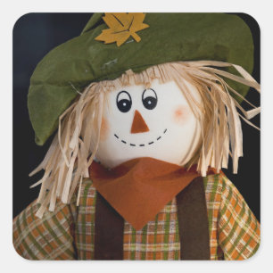 Scarecrow and Green Hat Square Sticker