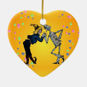 Scarecrow and Tin Man Ceramic Tree Decoration