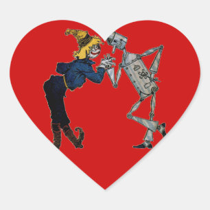 Scarecrow and Tin Man Heart Sticker