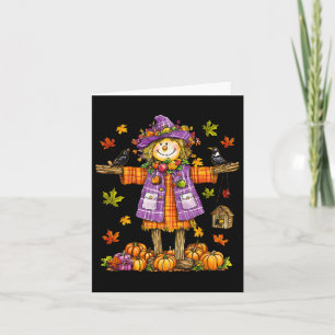 Scarecrow Autumn Fall Season Pumpkin Thanksgiving  Card