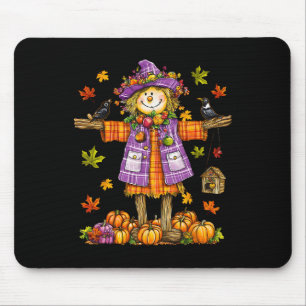 Scarecrow Autumn Fall Season Pumpkin Thanksgiving Mouse Mat
