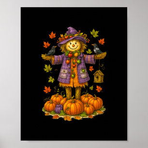 Scarecrow Autumn Harvest Fall Season Pumpkin Thank Poster