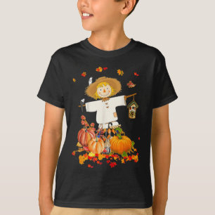 Scarecrow Autumn Hello Fall Pumpkin Thanksgiving H T-Shirt