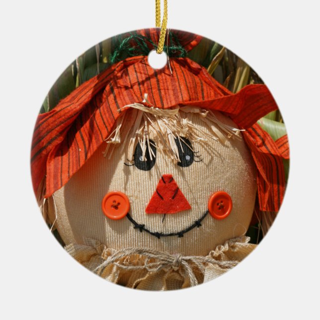 scarecrow ceramic tree decoration (Front)