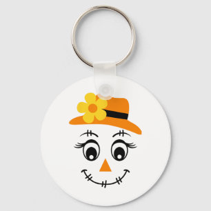 Scarecrow Face Cute Halloween Boys Girls Spooky Fa Key Ring
