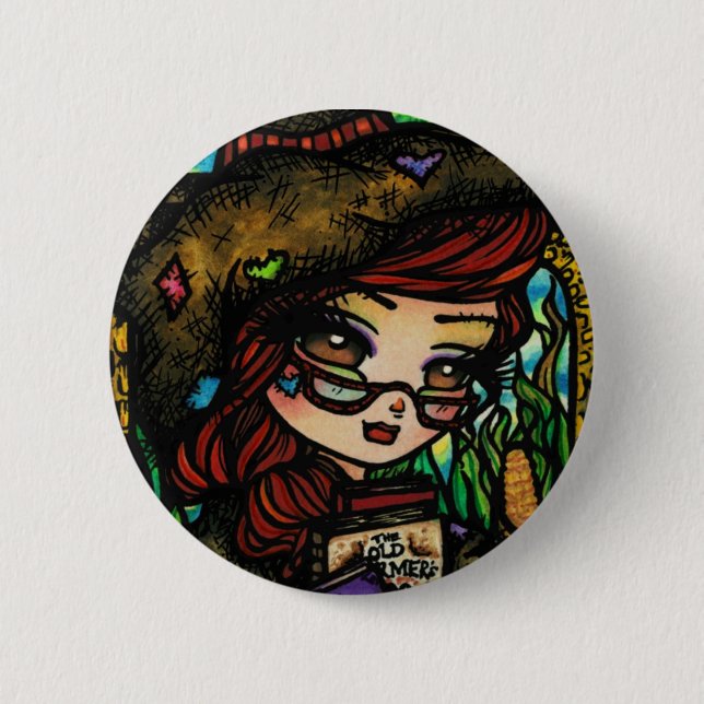 Scarecrow Fairytale Girl Fairy Fantasy 6 Cm Round Badge (Front)