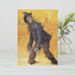 Scarecrow from Wizard of Oz, Vintage Fairy Tales Invitation