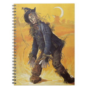 Scarecrow from Wizard of Oz, Vintage Fairy Tales Notebook