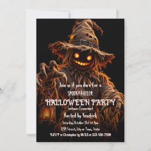Scarecrow Halloween Costume Party Invitation
