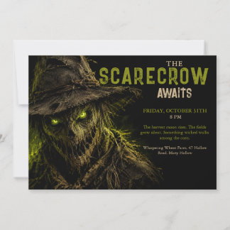 Scarecrow Halloween Party - Haunted Harvest Invitation