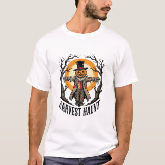 Scarecrow Halloween Shirt Vintage Engraving Harves