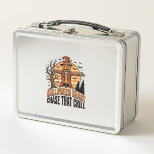 Scarecrow Halloween Shirt Vintage Engraving Harves Metal Lunch Box