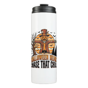 Scarecrow Halloween Shirt Vintage Engraving Harves Thermal Tumbler