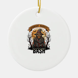 Scarecrow Halloween Shirt Vintage Engraving Party Ceramic Tree Decoration
