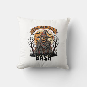 Scarecrow Halloween Shirt Vintage Engraving Party Cushion