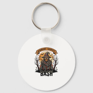 Scarecrow Halloween Shirt Vintage Engraving Party Key Ring