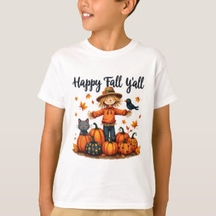 Scarecrow Happy Fall Y'all Thanksgiving Halloween T-Shirt