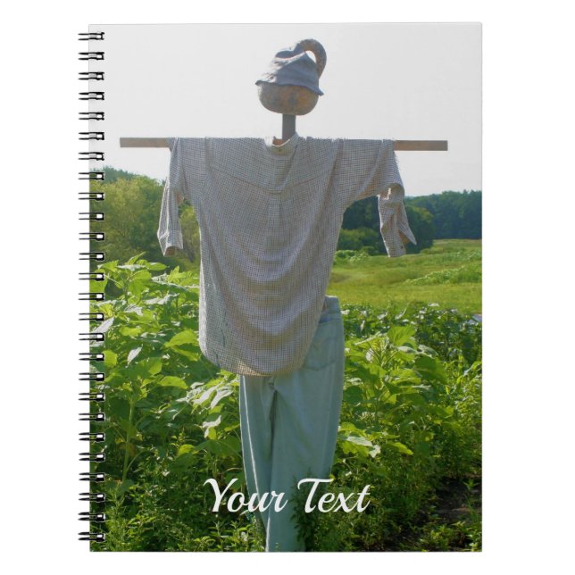 Scarecrow In Garden Field Nature   Notebook (Front)